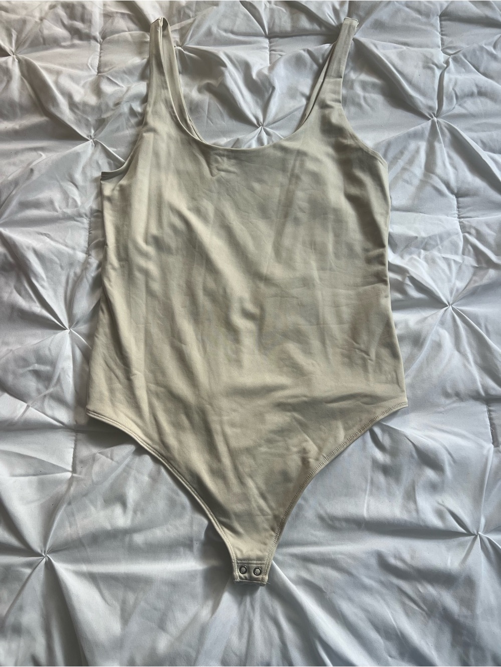Abercrombie & Fitch Cream Scoop Neck Bodysuit